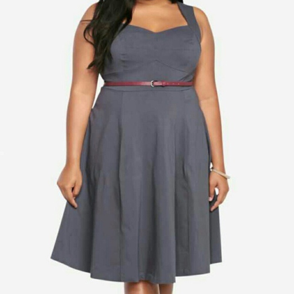 Torrid Gray Miranda Workwear Sleeveless Dress